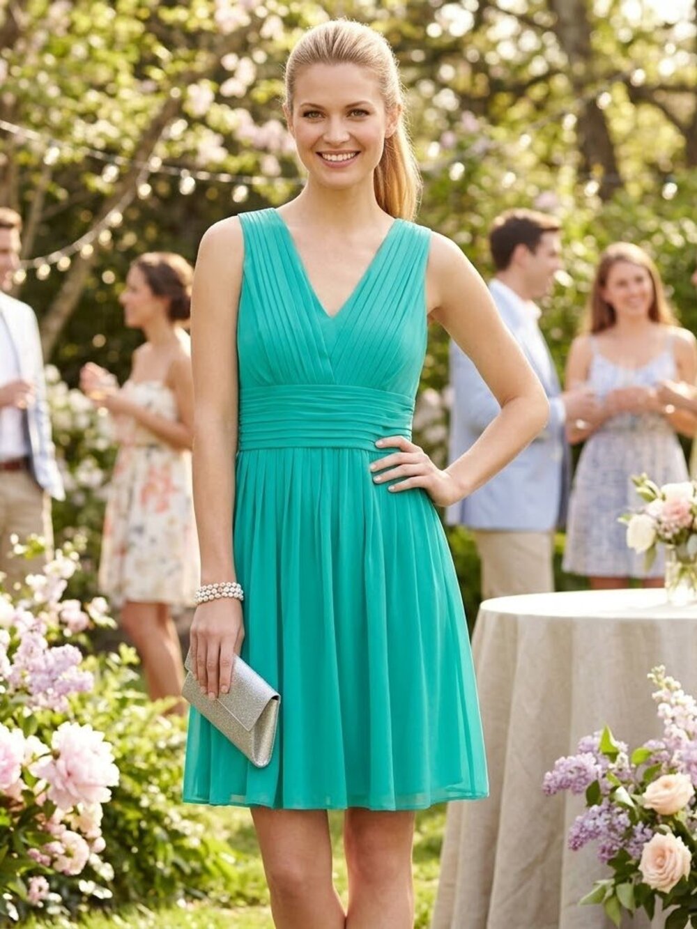 Ann Taylor sea green silk dress